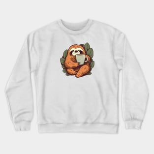 Sloth with coffee Crewneck Sweatshirt